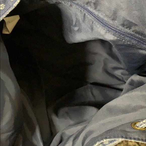 NWOT Drawstring Denim Backpack - Picture 7 of 8